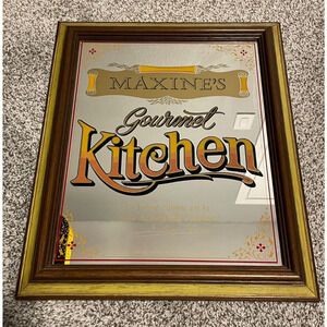 Vintage Maxines Gourmet Kitchen Mirror Decoration Frame Novelty Glassiques 17x14